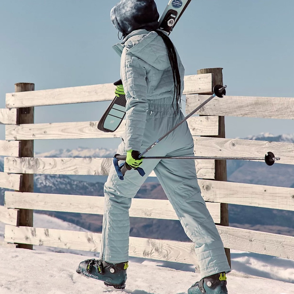 Free people sky jacket  overalls pants set